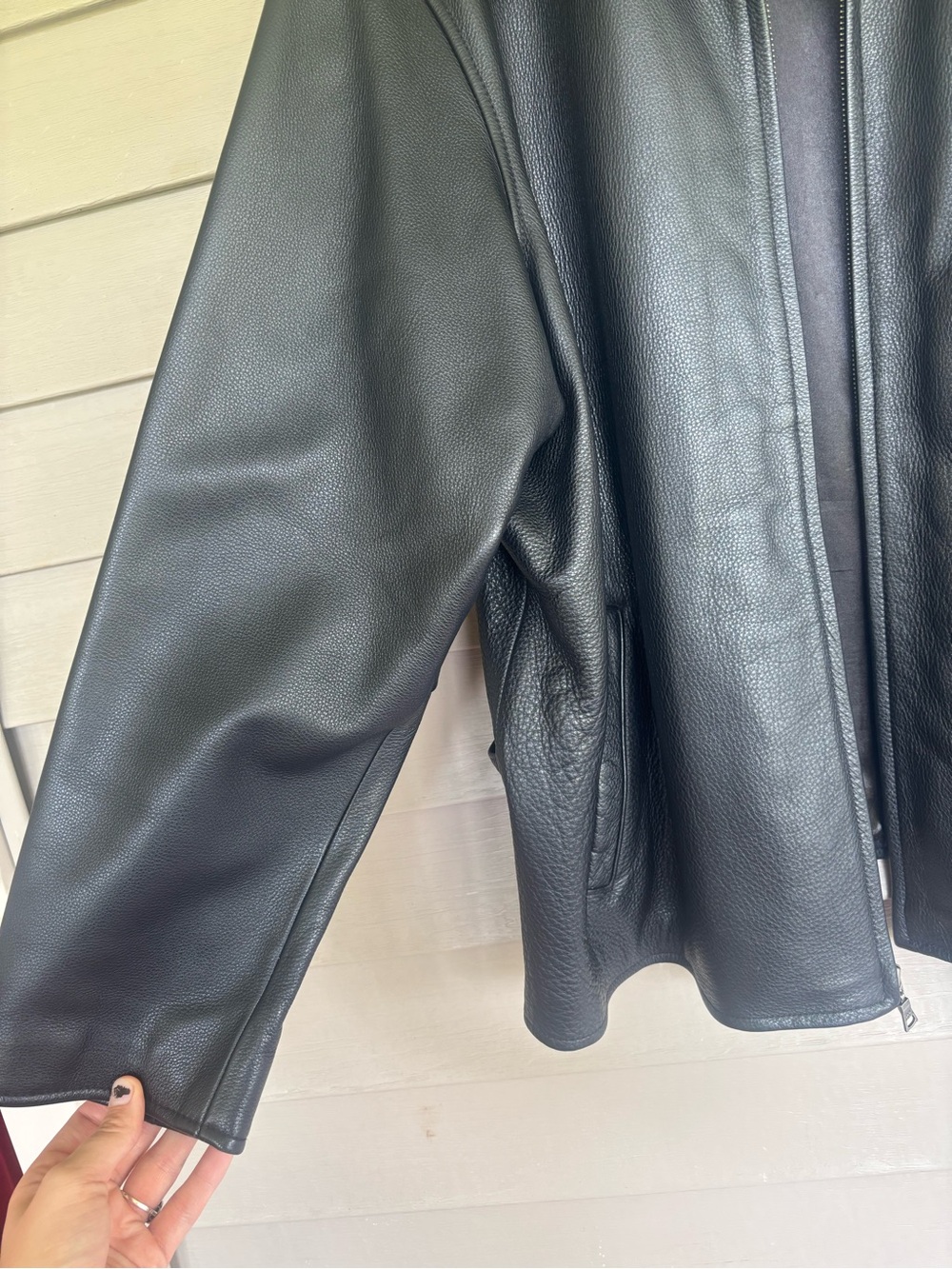 VTG Eddie Bauer Legend Stine Black Leather Jacket Womens XXL 2XL Moto Full Zip - Picture 5 of 8